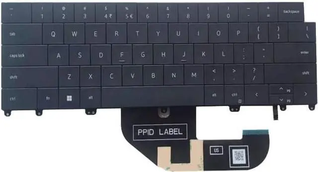 Main image of New US Black English Backlit Laptop Keyboard (Without palmrest) for Dell XPS 13 9340 9345 9350 2024-2025 Light Backlight