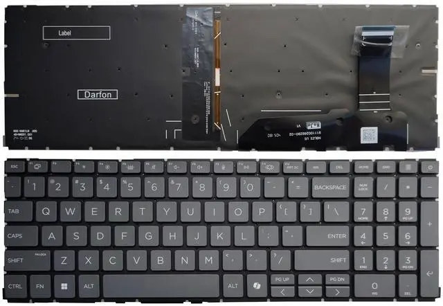 Main image of New US Black English Backlit Laptop Keyboard (Without palmrest) for HP ProBook 460 G11 465 G11 EliteBook 660 G11 665 G11 HSN-Q38C-6