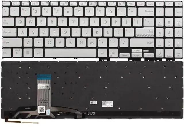Main image of New US Silver English Backlit Keyboard (Without palmrest) for Asus Vivobook D1502 D1502IA D1503 D1503QA F1502 F1502VA F1502ZA F1504 F1504VA F1504ZA F1603 F1603ZA F1504ZA Light Backlight