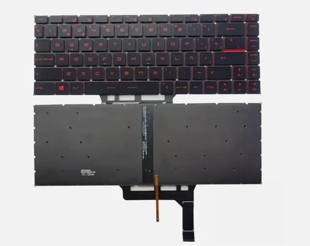 Main image of New US Red English Backlit Laptop Keyboard (Without palmrest) Replacement for MSI Bravo 15 A4DDR 15 A4DCR MS-16WK Light Backlight