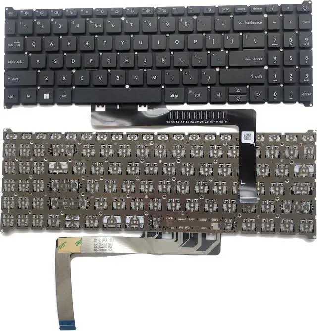 Main image of New US Black English Laptop Keyboard (Without palmrest) Replacement for Acer Aspire A315-510P A515-47 A715-52 Nitro V15 ANV15-51 ANV15-51-532J ANV15-51-59MT