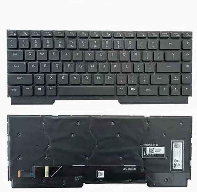 Main image of New US Black English Backlit Laptop Keyboard (Without palmrest) Replacement for Dell Alienware M15 R5 M15 R6 M15 R7 Light Backlight