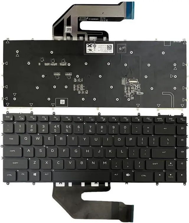 Main image of New US Black English Backlit Laptop Keyboard (Without palmrest) Replacement for Dell Alienware X15 R1 X15 R2 P/N: PK133042A01 05C5XP Light Backlight