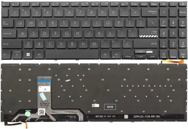 Main image of New US Black English Backlit Laptop Keyboard (Without palmrest) Replacement for ASUS M1505 M1505Y M1505YA X1605 X1605P X1605PA X1605Z X1605V X1605VA Light Backlight