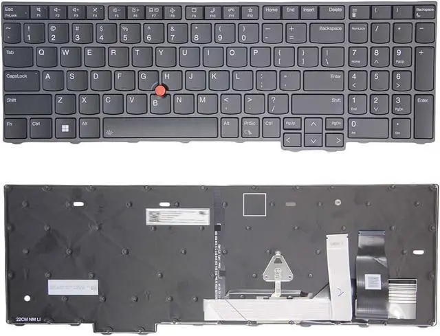 Main image of New US Black English Backlit Laptop Keyboard for Lenovo ThinkPad P16s Gen 2 (Type 21HK, 21HL 21K9, 21KA) P/N: 5N21K05041, 5N21K05115, 5N21K05189