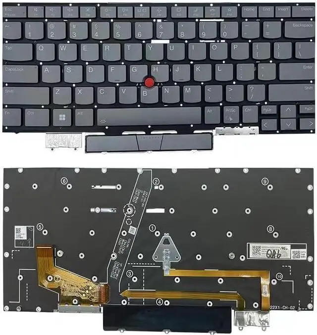 Main image of New US Black English Backlit Keyboard (Without palmrest) for Lenovo ThinkPad X1 Yoga 7th Gen (21CD, 21CE) X1 Yoga 8th Gen (21HQ, 21HR)