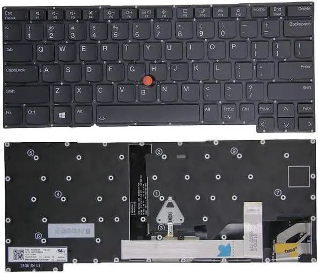 Main image of New US Black English Backlit Keyboard (Without palmrest) for Lenovo ThinkPad X13 Yoga Gen 2 (Type 20W8, 20W9) X13 Yoga Gen 3 (Type 21AW 21AX)