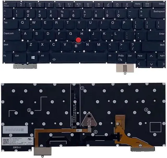 Main image of New US Black English Backlit Laptop Keyboard (Without palmrest) for Lenovo Thinkpad X13s (Type 21BX, 21BY) P/N:SN21E04735