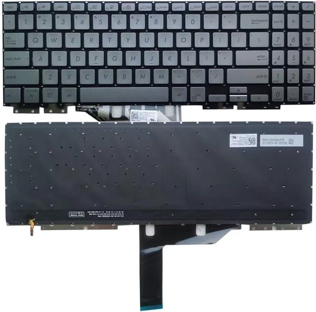 Main image of New US Silver English Backlit Keyboard (Without palmrest) for ASUS Q508 Q508U Q508UG UM562IA UM562UG UX562F UX562FA UX562FD UX562FDX