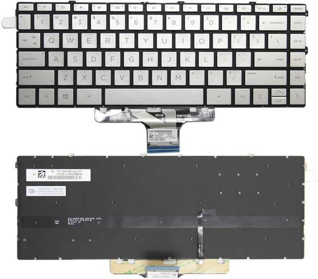 Main image of New US Silver English Backlit Laptop Keyboard (Without palmrest) for HP Pavilion 14-EC 14Z-EC000 14-EC0013DX 14-EC0023NR 14-EC2C2XXX