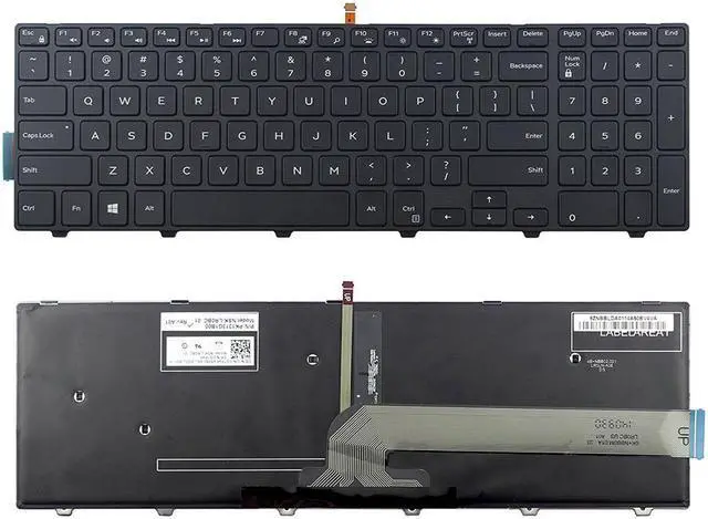 Main image of New US Layout Backlit Laptop Keyboard For Dell PK1313G2B00 V147225BS V147225BS1 PK1313G1B00 NSK-LR0BC 01 1D 490.00H07.0A01 NSK-LR0BW 01 051CHY 490.00H07.0A1D NSK-LR0BW Backlight Light