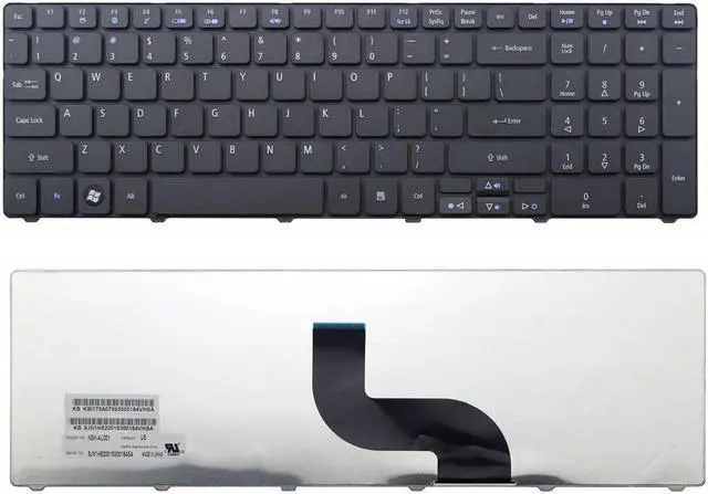 Main image of Laptop replacement keyboard compatible with Acer PN: NSK-AUB1D 9Z.N3M82.Q1D NSK-AUQ1D AEZYDR00010 SG-52501-XUA , US layout Black color
