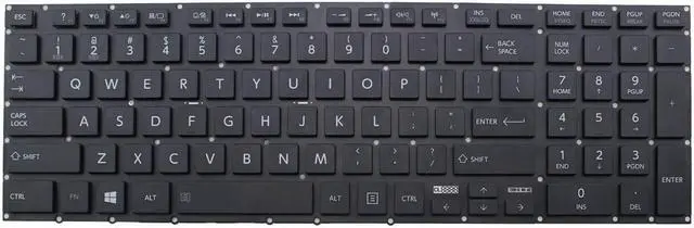 Main image of New US Black Backlit Laptop Keyboard No-Frame For Toshiba Satellite P55T-A5105SL P55T-A5116 P55T-A5118 P55T-A5202 Backlight Light