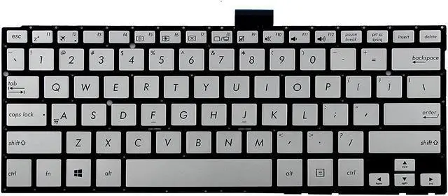 Main image of New Laptop Silver Keyboard for Asus P/N: PK1316W410S 0KNB0-3122US00 9Z.N8JPC.D01 NSK-UQD01, US Layout NO Frame