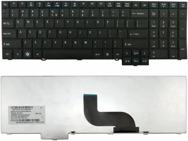 Main image of New Laptop Keyboard for Acer P/N: NSK-AZ0SC KB.I170A.380 NSK-AZ1PW 9ZN6SPW11D KB.I170A.351 9Z.N6SSC.01D PK130JB1A00, US layout black color