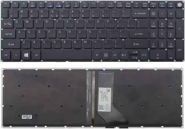 Main image of New US Black Backlit English Laptop Keyboard (without frame) For Acer Aspire V3-575 V3-575G V3-575T V3-575TG E5-553 V3-574 V3-574G V3-574TG Light Backlight