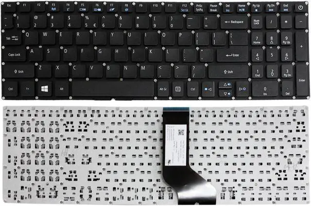 Main image of New US Black English Laptop Keyboard (without frame) compatible Acer Aspire ES 15 ES1-523-626N ES1-523-44LU ES1-523-6312 ES1-523-68NA