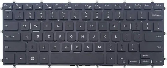 Main image of New US Black Backlit English Laptop Keyboard (without frame) for Dell Vostro 14 5468 5471 Light Backlight