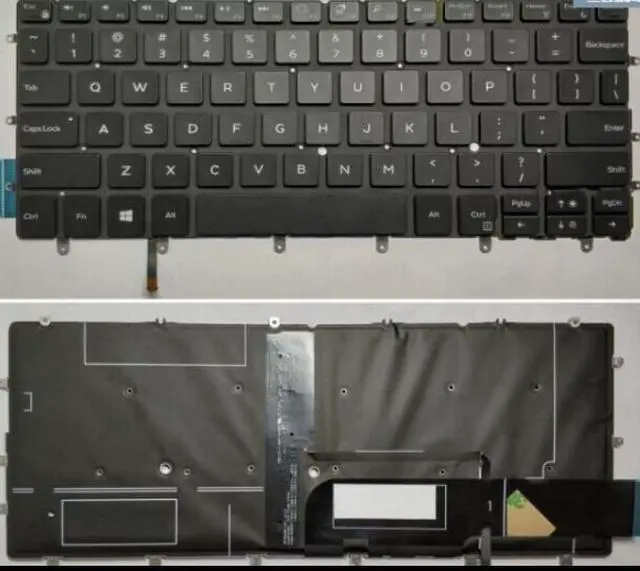 Main image of New US Black Backlit English Laptop Keyboard (without frame) for Dell XPS 13 9370 13-9370 P/N: 03CM18 PK1320C1A00 Light Backlight