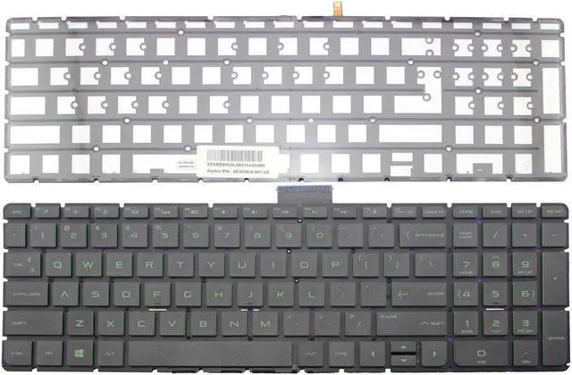 Main image of New US Green font Backlit English Laptop Keyboard (without frame) for HP Pavilion 15-AK 15-ak000 15-ak100 15-AK010NR 15-AK020NR 15-AK030NR 15-AK099NR 15T-AK000 15-AK095NR Light Backlight
