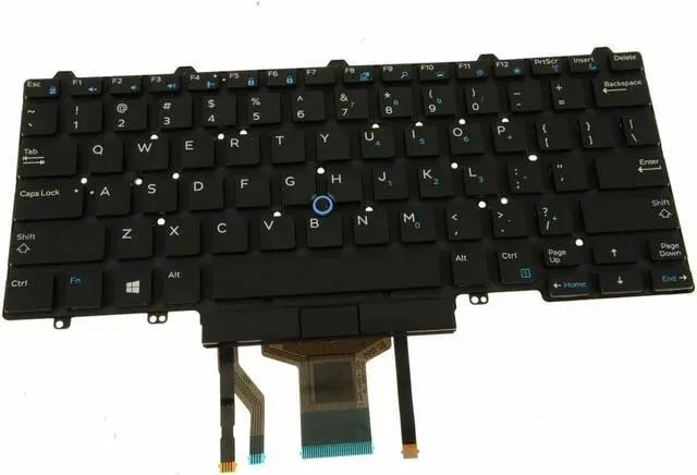Main image of New US Black Backlit English Laptop Keyboard (without frame with stick pointer) for Dell Latitude 7490 5490 5491 5495 DP/N: 6NK3R, 06NK3R Light Backlight