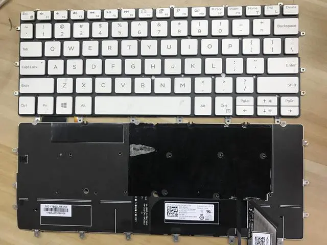 Main image of New US White Backlit English Laptop Keyboard (without frame) for Dell XPS 13 9370 13-9370 13-9370-D1705S Light Backlight