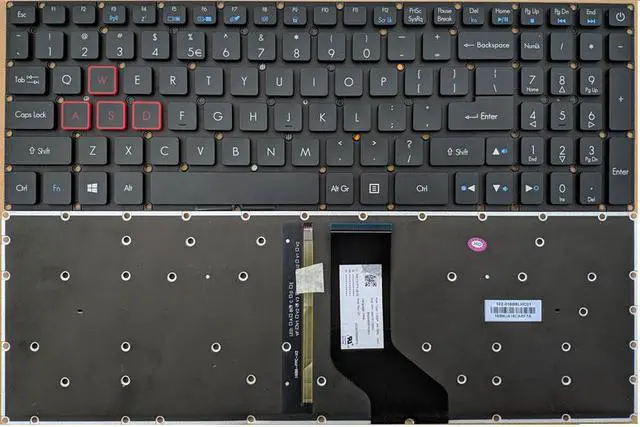 Main image of New US Black English Backlit Laptop Keyboard (without palmrest) for Acer Predator Helios 300 PH317-51 PH317-51-787B PH315-51 PH315-51-73SO Light Backlight