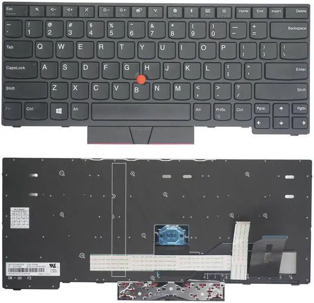 Main image of New US Black English Laptop Keyboard (with black frame) Replacement for Lenovo IBM Thinkpad T480S T490 T495 L380 L390 L480 L490