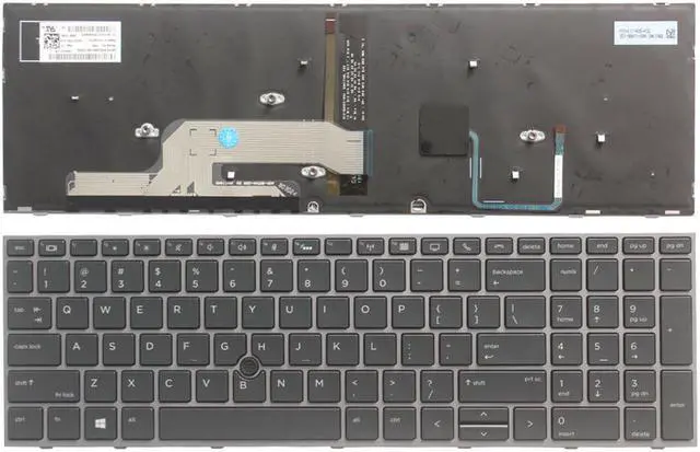Main image of New US Black Backlit English Laptop Keyboard Replacement for HP ZBook 15 G5 ZBook 17 G5 P/N:HPM17H63USJ9201 HPM17H63USJ920 L29635-001 L12765-001 L28407-001 Light Backlight