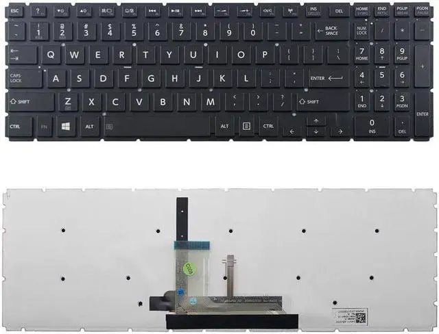 Main image of New Laptop replacement backlit keyboard for Toshiba PN: AEBLIU01110 9Z.NBCBQ.001 NSK-V90BQ 01,US layout glossy black color