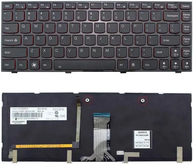 Main image of New Laptop Backlit Keyboard (with Frame) for IBM Lenovo Ideapad Y400 Y400N Y410P Y430P T2B9-US Series , US layout black color