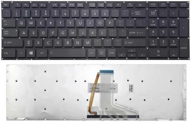 Main image of New US Black Backlit English Keyboard (without frame) For Toshiba Satellite P55T-B5154 P55T-B5156 P55T-B5166SM P55T-B5180SM P55T-B5265SM P55T-B5340 P55T-B5350 P55T-B5360 P55T-B5380SM P55t-B5201SL