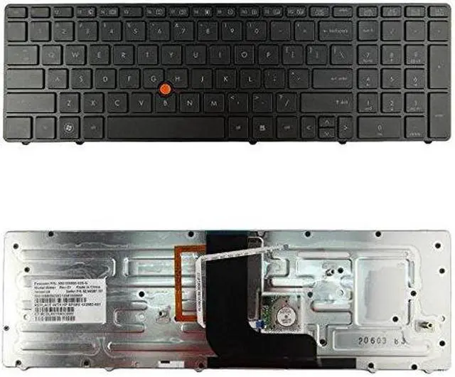 Main image of New US Black Backlit laptop Keyboard with Mouse Pointer and Frame for HP P/N: 690648-001, 690647-001,652682-001, 652683-001,703149-001, 9Z.N6GBF.J1D, 9Z.N6GBF.J01, 55012SN00.035.G