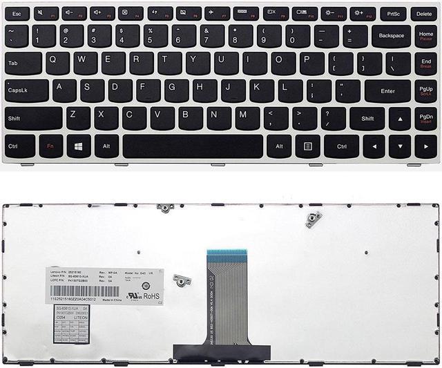 New US Black English Laptop Keyboard (with Silver Frame)