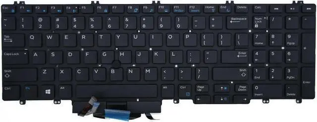 Main image of New US Black Backlit Keyboard (without frame) For Dell Precision 3530 M3530 7530 M7530 M7730 7730 Light Backlight