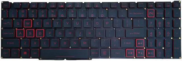 Main image of New US Black English Backlit Laptop Keyboard (without palmrest) Replacement for Acer Nitro 5 AN515-54 AN515-54-50AF AN515-54-55YM AN515-54-58YY AN515-54-71FT Light Backlight