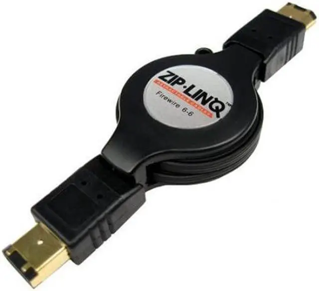 Alt view image 2 of 2 - ZIP-LINQ ZIP-1394-C06 Retractable 6Pin to 6Pin Firewire Cable