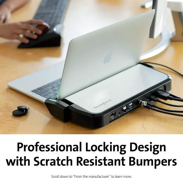 Alt view image 5 of 6 - Kensington LD5400T single user mac/win Thunderbolt 3 Universal Dual 4K Dock with K-Fob Smart Lock - 85W PD (K33476NA) with free Retractable stereo headphones