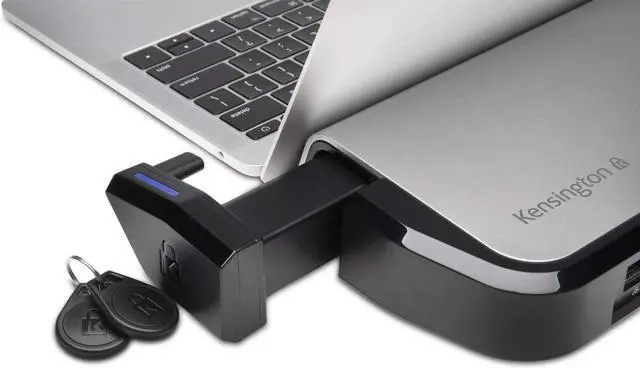 Alt view image 5 of 7 - Kensington LD4650P Dual Video, Single user USB-C Docking Station with K-Fob Smart Lock - Windows (K38400NA) with free Retractable stereo headphones