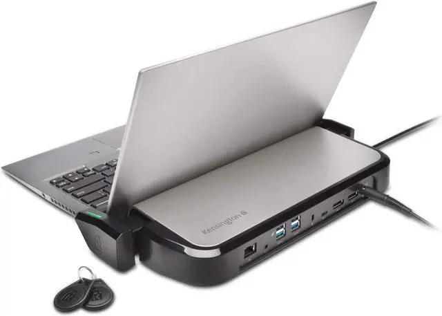 Alt view image 2 of 7 - Kensington LD4650P Dual Video, Single user USB-C Docking Station with K-Fob Smart Lock - Windows (K38400NA) with free Retractable stereo headphones