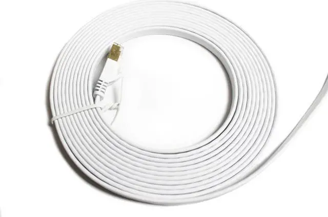 Alt view image 6 of 6 - Nexhi STP Cat 7 Ethernet Cable 14 ft Shielded - Ethernet Cable, Faster than Cat5e/Cat5 Network, Flat Cat7 High Speed LAN Wire with Rj45 for Router and Modem(STP-1800-14W) – White
