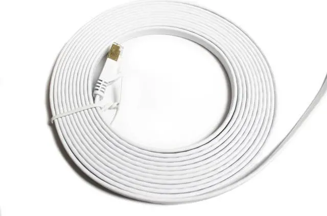 Alt view image 6 of 6 - Nexhi UTP Cat 6 Ethernet Cable 14 ft UnShielded - Ethernet Cable, Faster than Cat5e/Cat5 Network, Flat Cat6 High Speed LAN Wire with Rj45 for Router and Modem( White)