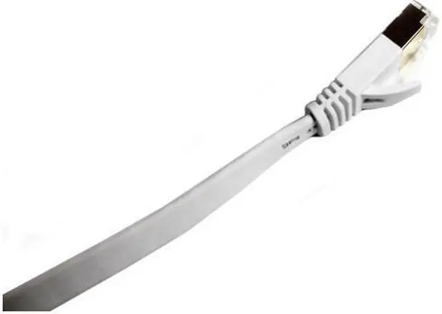 Alt view image 4 of 6 - Nexhi STP Cat 7 Ethernet Cable 14 ft Shielded - Ethernet Cable, Faster than Cat5e/Cat5 Network, Flat Cat7 High Speed LAN Wire with Rj45 for Router and Modem(STP-1800-14W)  White