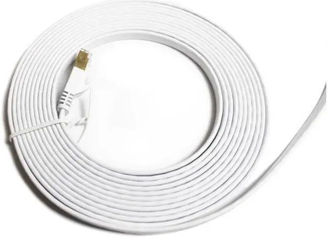 Alt view image 6 of 6 - Nexhi STP Cat 7 Ethernet Cable 25 ft Shielded - Ethernet Cable, Faster than Cat5e/Cat5 Network, Flat Cat7 High Speed LAN Wire with Rj45 for Router and Modem(STP-1800-25W)  White