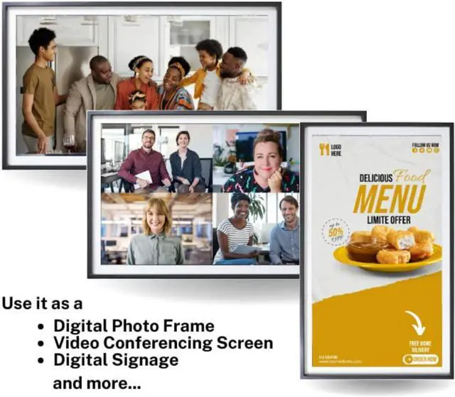 Alt view image 4 of 4 - Nexhi 49 Inch UHD 4K WiFi Digital Photo Frame (3840x2160 Pixels), Android Digital Picture Frame with Built-in 8GB Memory, Wall Mountable, Share Photos and Videos Instantly
