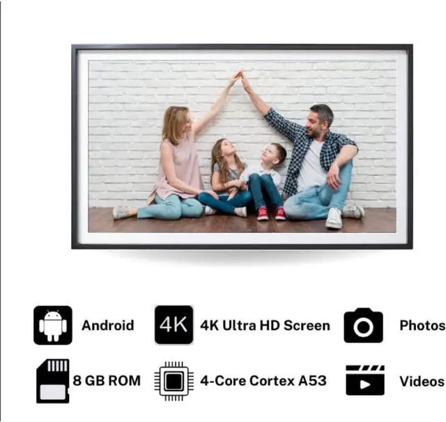 Alt view image 3 of 4 - Nexhi 49 Inch UHD 4K WiFi Digital Photo Frame (3840x2160 Pixels), Android Digital Picture Frame with Built-in 8GB Memory, Wall Mountable, Share Photos and Videos Instantly