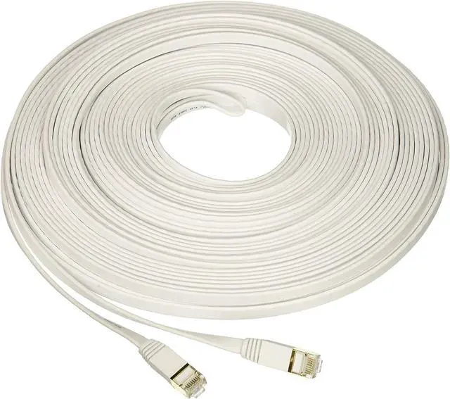 Main image of Nexhi UTP Cat 6 Ethernet Cable UnShielded - Ethernet Cable, Faster than Cat5e/Cat5 Network, Flat Cat6 High Speed LAN Wire with Rj45 for Router and Modem White pack of 20 14 ft.