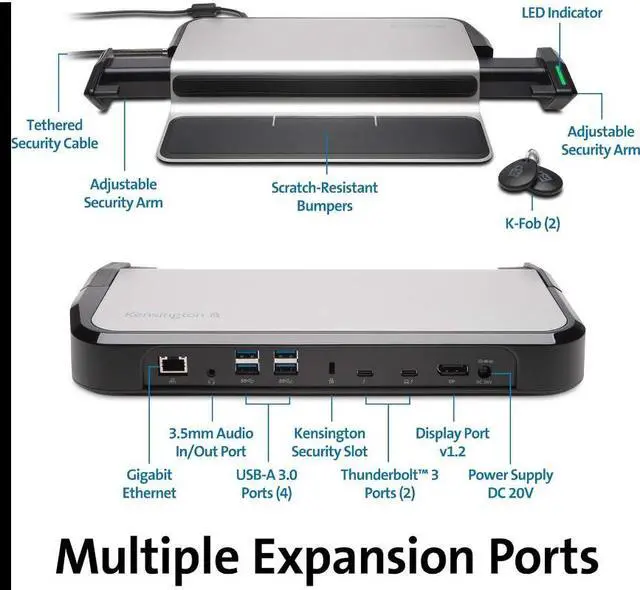 Alt view image 4 of 4 - HP EliteOne AIO 800 G3 23-inch FHD PC ,Intel Core i5-6500@3.2 GHz,32 GB DDR4 RAM ,256 GB SSD, Touch screen, Webcam ,Windows 10 Pro with Kensington LD4650P Dual Video, Single user USB-C Docking Station
