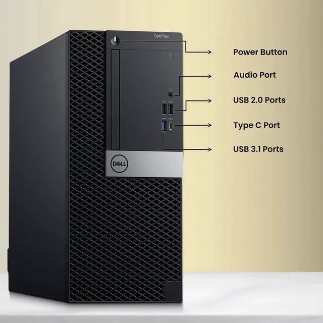 Main image of Dell OptiPlex 7070 Mini Tower | Intel Core i5-8500 | 8GB DDR4 RAM | 1TB SSD | Windows 11 Pro | Wi-Fi | Keyboard & Mouse | Intel UHD Graphics 630 | Home and office