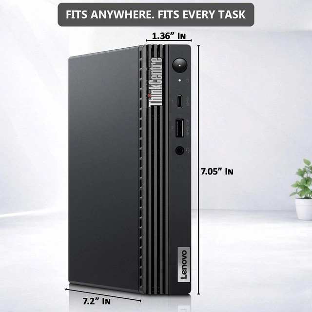 Alt view image 3 of 5 - Lenovo ThinkCentre M80q Tiny | Intel Core i5-10th Gen | 128GB SSD, 16GB DDR4 Ram, Wired Keyboard & Mouse | Windows 11 Pro, Mini Desktop PC